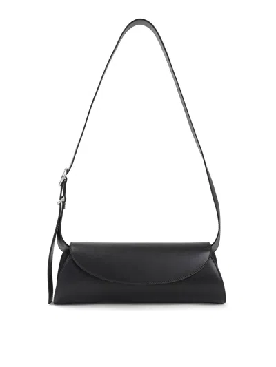 Jil Sander Sm Cannolo Shoulder Bag In Black