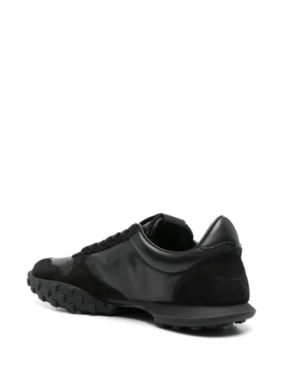 Jil Sander Low Laced Sneakers With Vulcanized Rubber Sole In Black