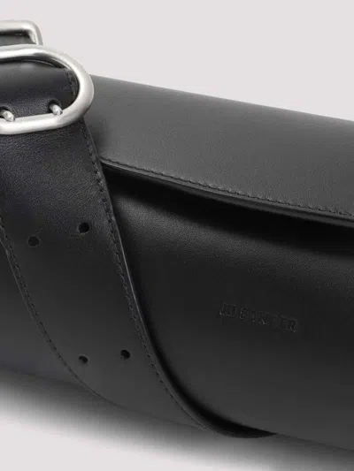 Jil Sander Sm Cannolo Shoulder Bag In Black