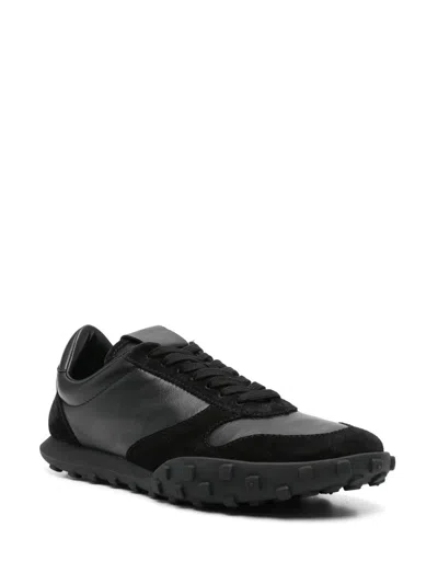 Jil Sander Low Laced Sneakers With Vulcanized Rubber Sole In Black