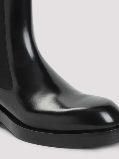Jil Sander Leather Ankle Boots In Black