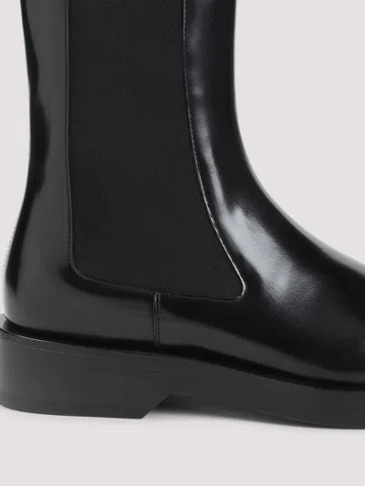 Jil Sander Leather Ankle Boots In Black