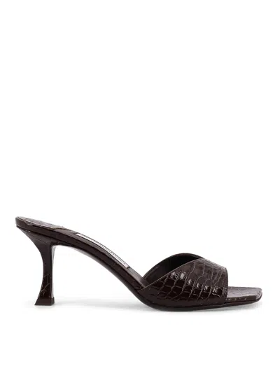 Jimmy Choo Skye Sandals In Printed Leather In Brown