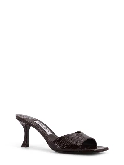 Jimmy Choo Skye Sandals In Printed Leather In Brown