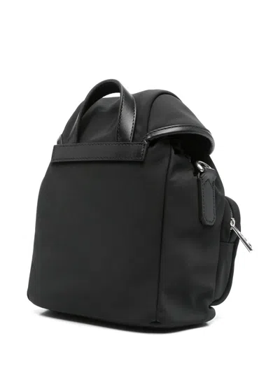 Moncler Versatile Polyester Backpack Adjustable Straps In Black