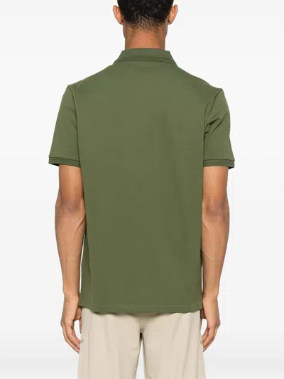 Moncler Embroidered Logo Cotton Piquet Polo Shirt In Green