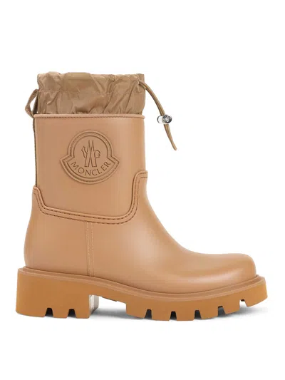 Moncler Ankle-length Waterproof Boots With Drawstring Closure In Brown