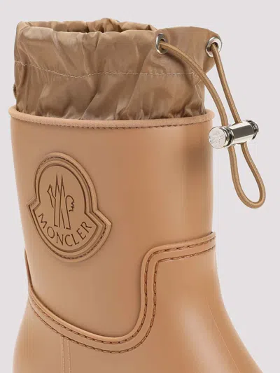 Moncler Ankle-length Waterproof Boots With Drawstring Closure In Brown