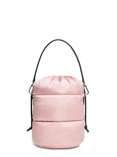 Moncler Caradoc Nylon Bucket Bag In Nude