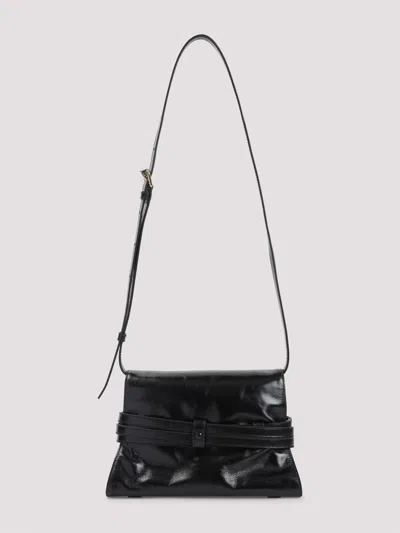 Moschino Tie Me Shoulder Bag In Black