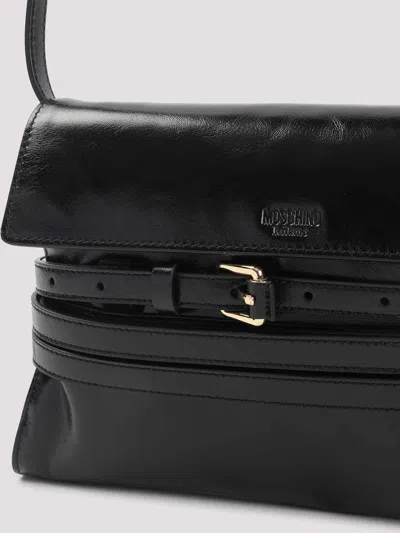 Moschino Tie Me Shoulder Bag In Black