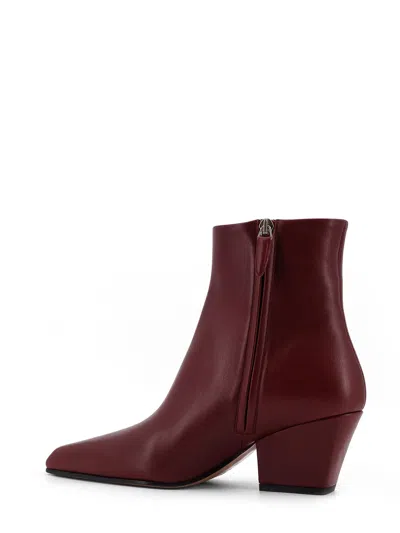 Paris Texas Ankle Boots In Rouge Noir Calf Leather In Burgundy