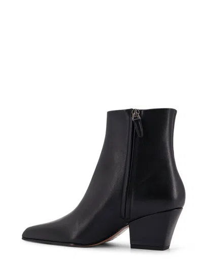 Paris Texas Block Heel Ankle Boots With Pointed Toe In Black