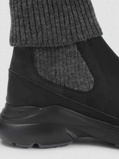 Tod's Chunky Sole Suede Leather Sneakers In Black