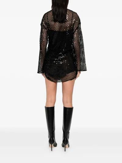 Attico Mini Abito In Rete Decorata Donna In Black