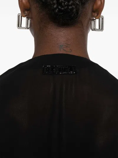 Attico Black Blouse With Deep Neckline In Black