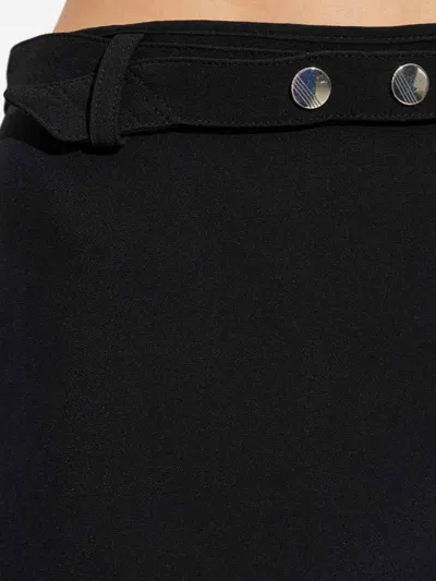 Attico Wrap-style Mini Skirt With Sheer Mesh Detailing In Black