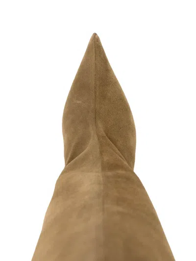 Attico Lea Military Green High Boot In Brown