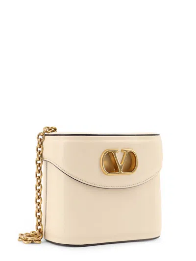 Valentino Vanity Leather Shoulder Bag In Neutral