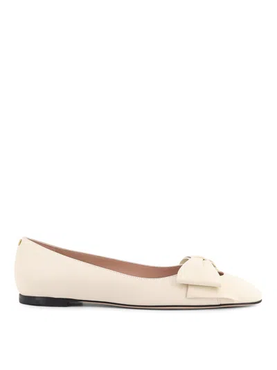 Valentino Leather Ballerinas Featuring Bow Detail In Yellow