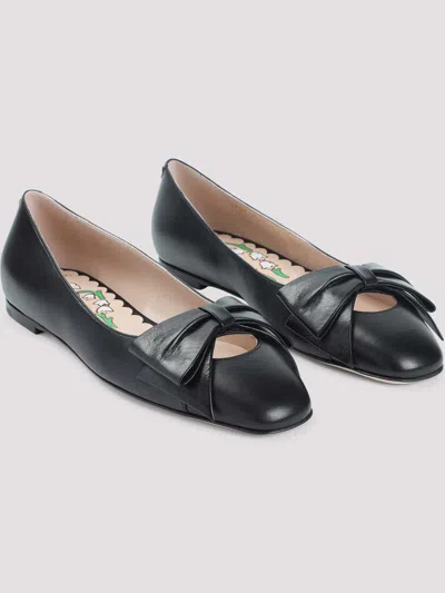 Valentino Bowow Ballerina Flats In Black