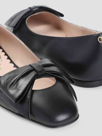 Valentino Bowow Ballerina Flats In Black