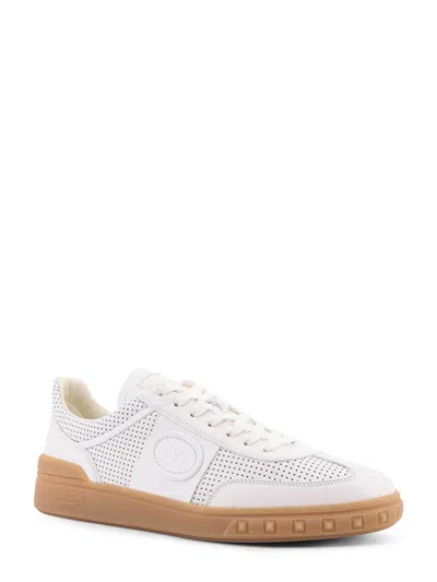 Valentino Garavani Nappa Leather Upvillage Round Toe Sneakers In White