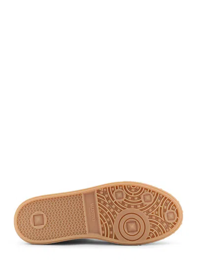 Valentino Garavani Nappa Leather Upvillage Round Toe Sneakers In White