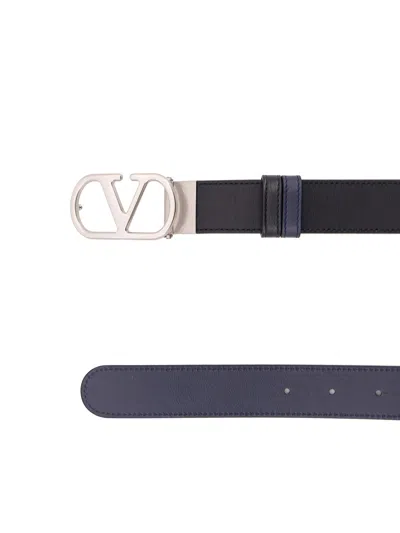 Valentino Garavani Vlogo Reversible Belt For Formal And Casual Occasions In Black