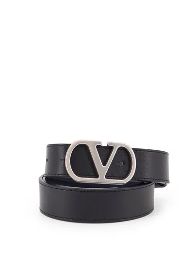 Valentino Garavani Vlogo Reversible Belt For Formal And Casual Occasions In Black