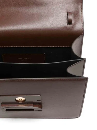 Victoria Beckham Rectangular Calfskin Shoulder Bag With Modern Clasp In Brown