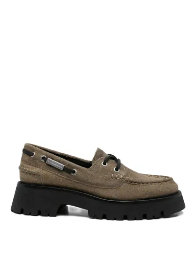 Alexander Wang Brown Platform Loafers In Brown