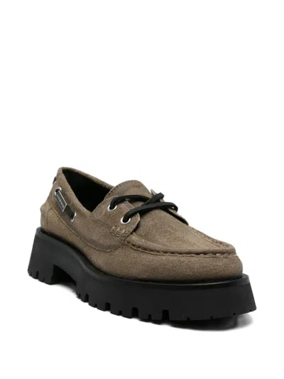 Alexander Wang Brown Platform Loafers In Brown
