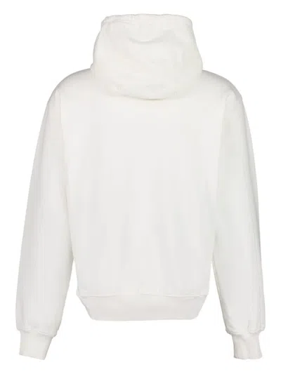 Casablanca Text Hoodie With Drawstring And Pocket In White