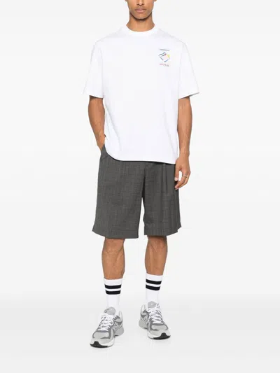 Casablanca Montagne Ondulee Crewneck T-shirt In White