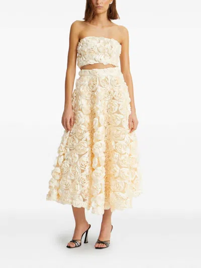 Rotate Birger Christensen Rotate Skirt With Roses In Neutral