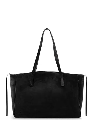 Manu Atelier Shoulder Bag Xl Du Jour In Suede In Black