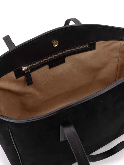 Manu Atelier Shoulder Bag Xl Du Jour In Suede In Black