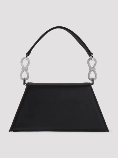 Mach&mach Samantha Double Bow Patent Leather Shoulder Bag In Black