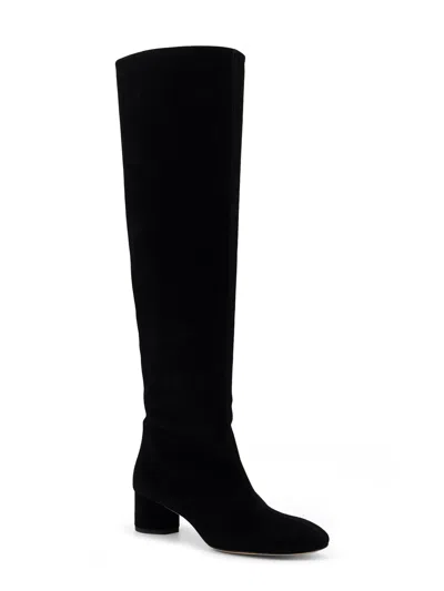 Aeyde Suede Block Heel Over-the-knee Boots In Black