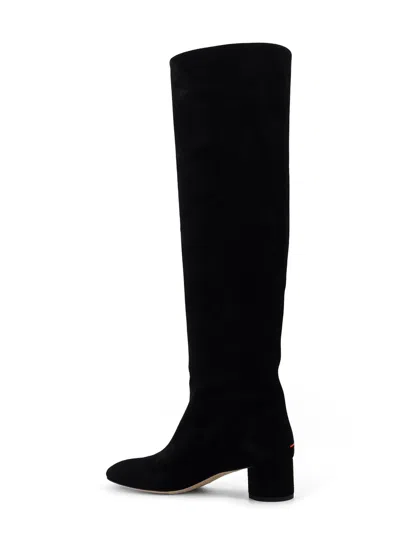 Aeyde Suede Block Heel Over-the-knee Boots In Black