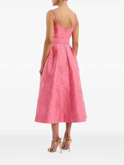 Rebecca Vallance Midi Dress With Floral Embossing In Pink