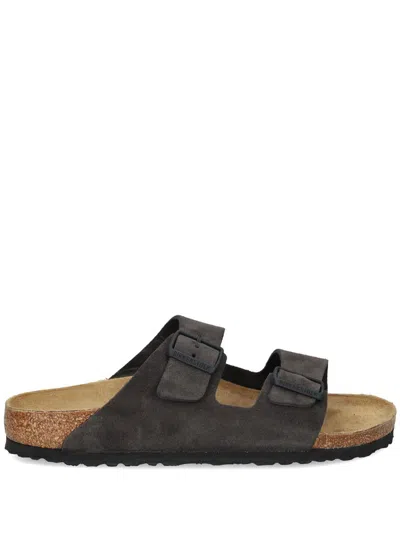 Birkenstock Arizona Sandal With Oiled Leather In Gray