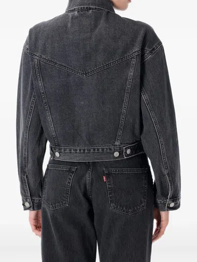 Levi's Shrunken 90s No Pleat Bejeweled Trucker Clothing In Black