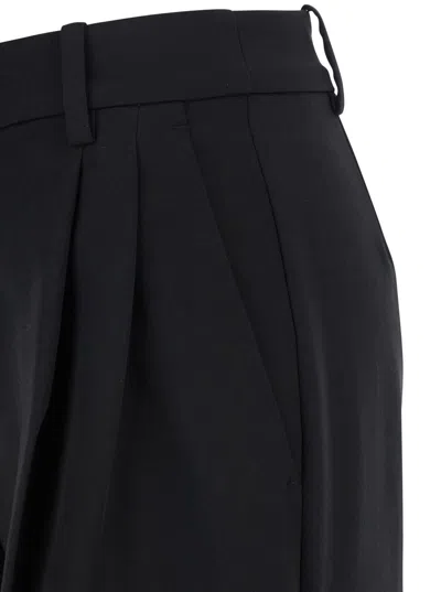 Pinko Black Tailored Trousers With Front Pleats In Cotton Woman In Black