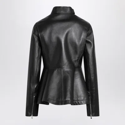 Alaïa Womens Noir Alaia Peplum Band-collar Leather Jacket In Black