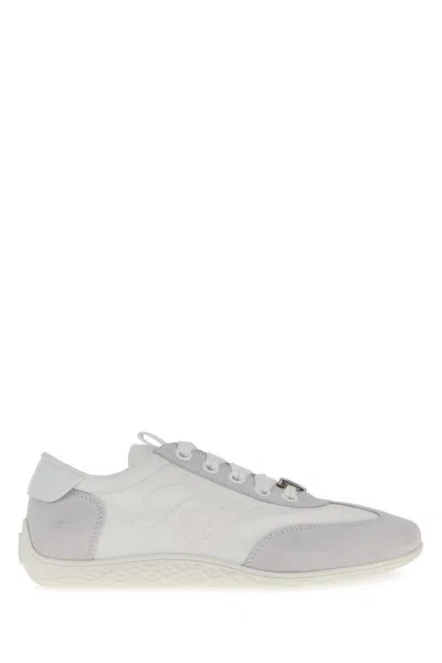 Roger Vivier Viv Low Rv Lace-up Sneakers In White