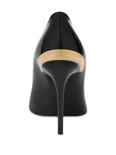 Love Moschino Patent Leather Stiletto Pumps In Black