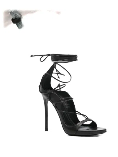Dsquared2 Open Toe Heeled Sandals For Summer In Black