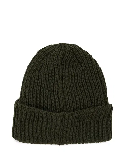 C.p. Company Accessories Knit Cap In Extrafine Merino Wool In Green